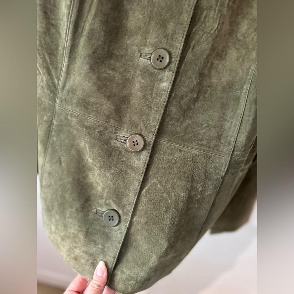 Vintage‎ 90s Olive Suede Jacket NEW WITH TAGS!! Size M - Picture 8 of 13